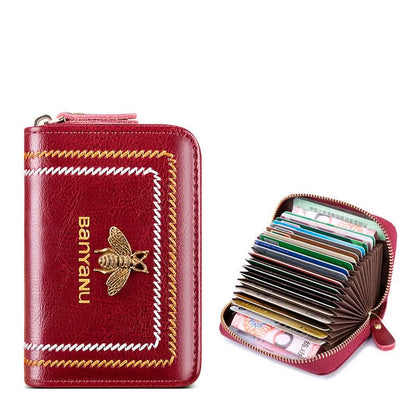 Genuine leather small card case. high-grade multi-card ID bag. small and exquisite!