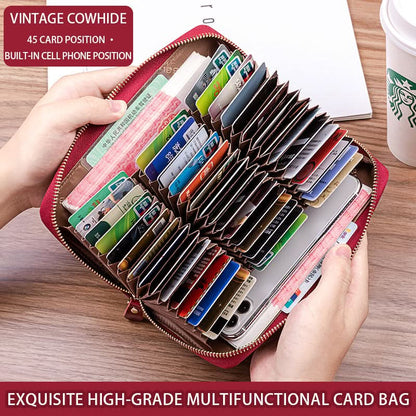 Genuine leather small card case. high-grade multi-card ID bag. small and exquisite!