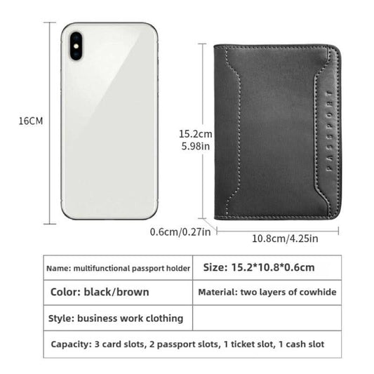 Airline ticket passport organizer bag portable document bag passport case anti-theft brush