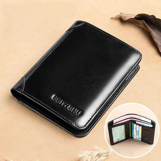 Slim RFID Leather Wallet for Men