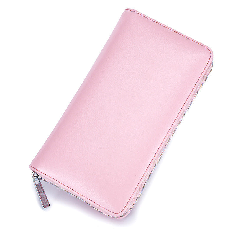 RFID Leather Accordion Long Wallet