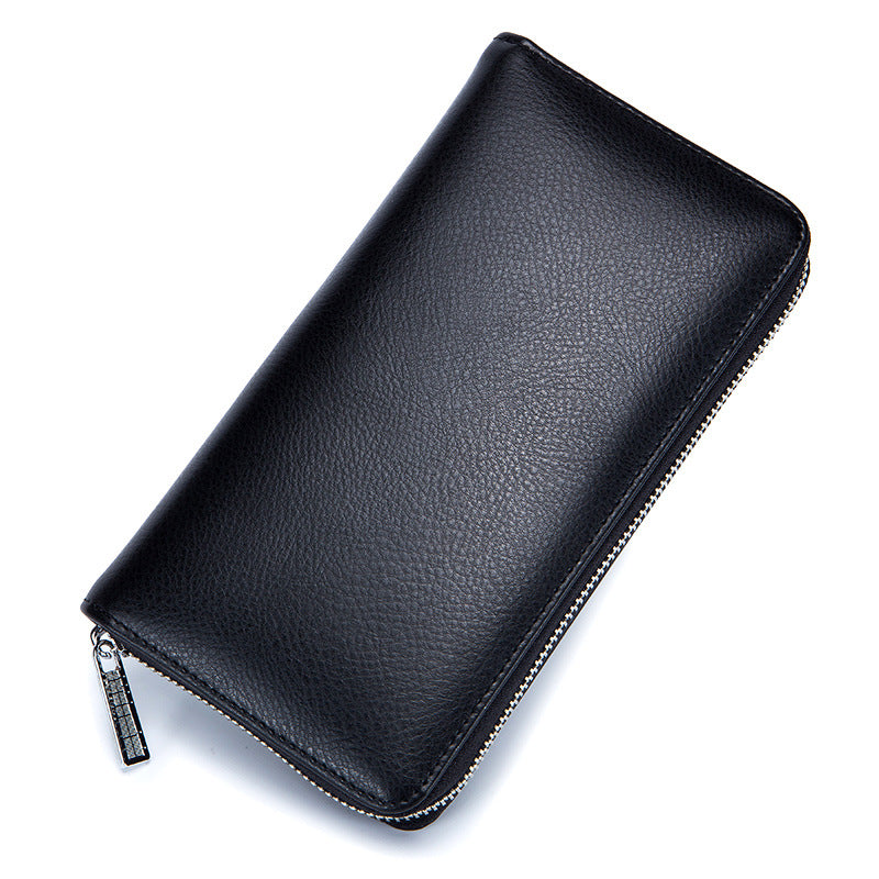 RFID Leather Accordion Long Wallet