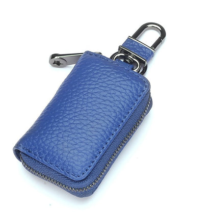 Mini Leather Car Key Holder with Zipper