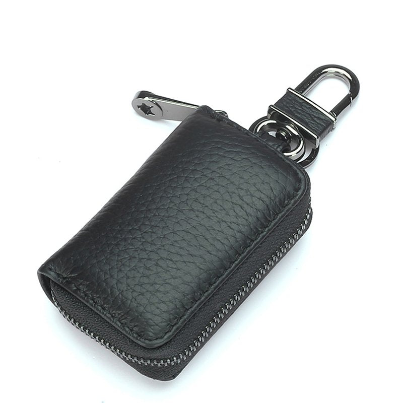 Mini Leather Car Key Holder with Zipper