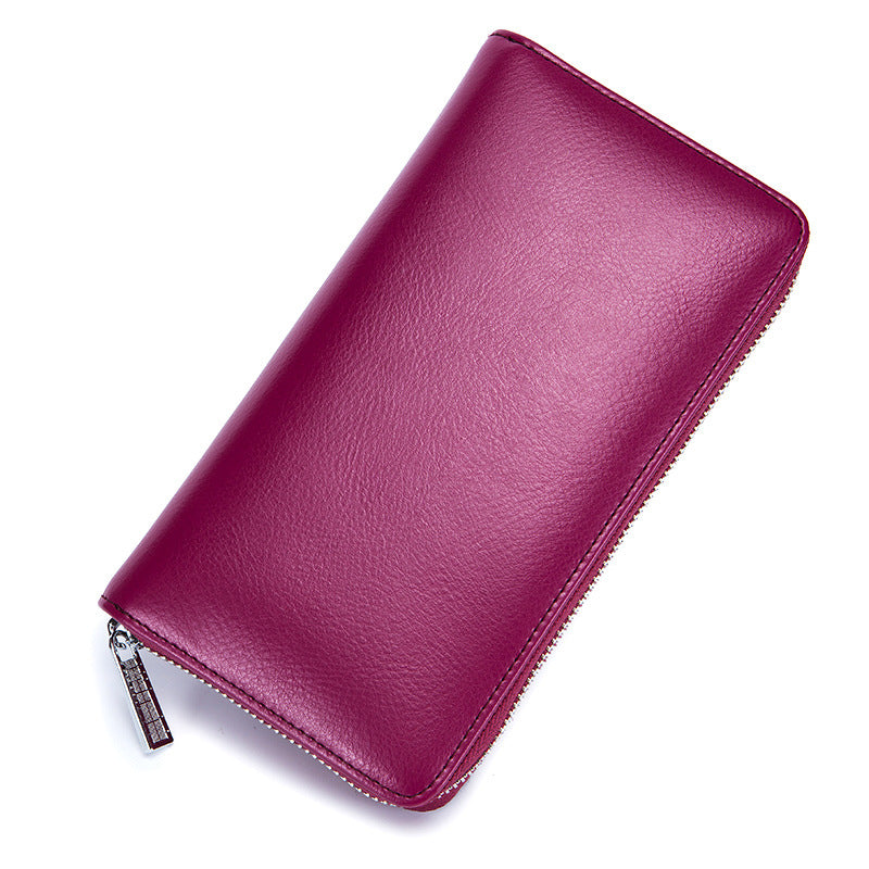 RFID Leather Accordion Long Wallet
