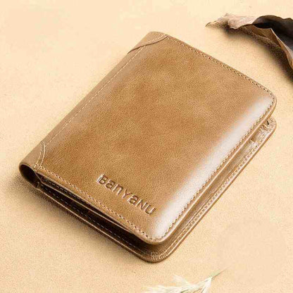 Slim RFID Leather Wallet for Men