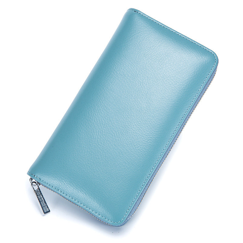 RFID Leather Accordion Long Wallet
