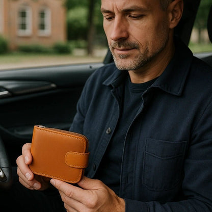 Crazy Horse Leather ID Card Holder - DOROCHEY