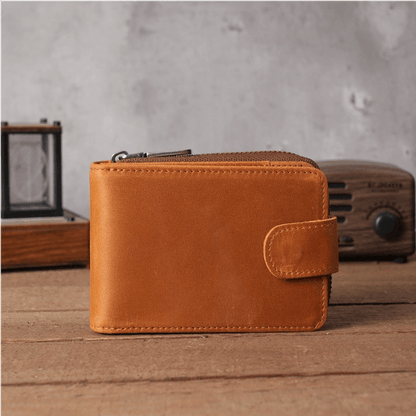 Crazy Horse Leather ID Card Holder - DOROCHEY