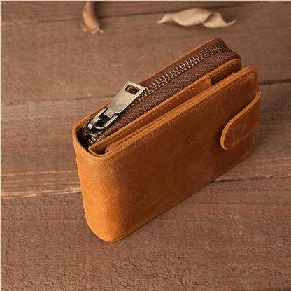 Crazy Horse Leather ID Card Holder - DOROCHEY
