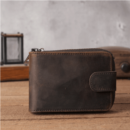 Crazy Horse Leather ID Card Holder - DOROCHEY