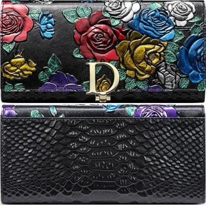 D - Ring Floral RFID Leather Wallet - DOROCHEY