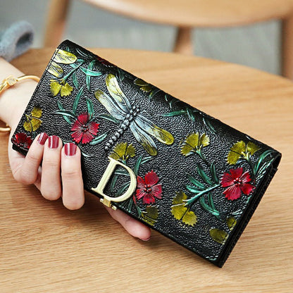 D - Ring Floral RFID Leather Wallet - DOROCHEY