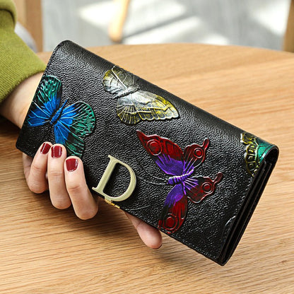 D - Ring Floral RFID Leather Wallet - DOROCHEY