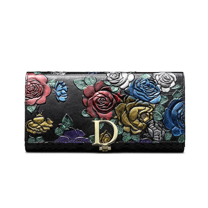 D - Ring Floral RFID Leather Wallet - DOROCHEY