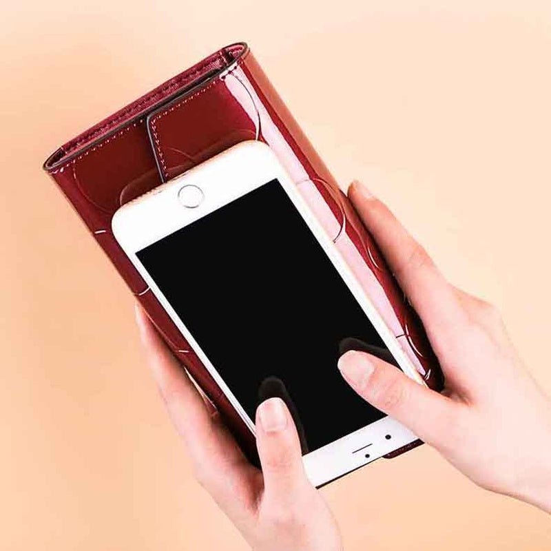 Elegant Long Leather Wallet for Women - DOROCHEY