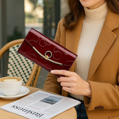 Elegant Long Leather Wallet for Women - DOROCHEY