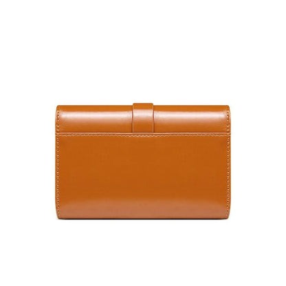 Ladies new leather anti - theft brush wallet. short tri - fold small wallet! Vintage oil wax cowhide wallet! - DOROCHEY