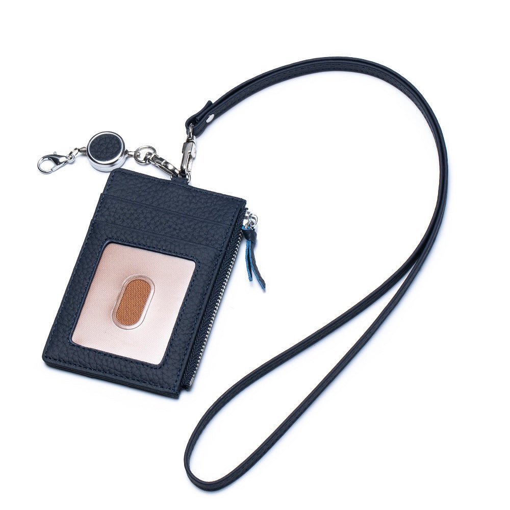 Leather ID Badge Holder with Lanyard - DOROCHEY