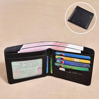 Men’s Horizontal Bifold Leather RFID Wallet - DOROCHEY