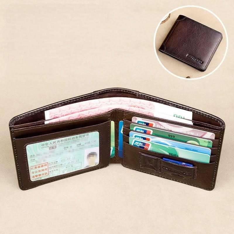 Men’s Horizontal Bifold Leather RFID Wallet - DOROCHEY