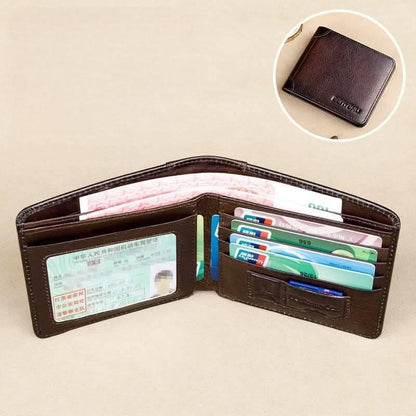 Men’s Horizontal Bifold Leather RFID Wallet - DOROCHEY
