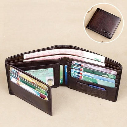Men’s Horizontal Trifold Leather RFID Wallet - DOROCHEY