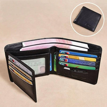 Men’s Horizontal Trifold Leather RFID Wallet - DOROCHEY