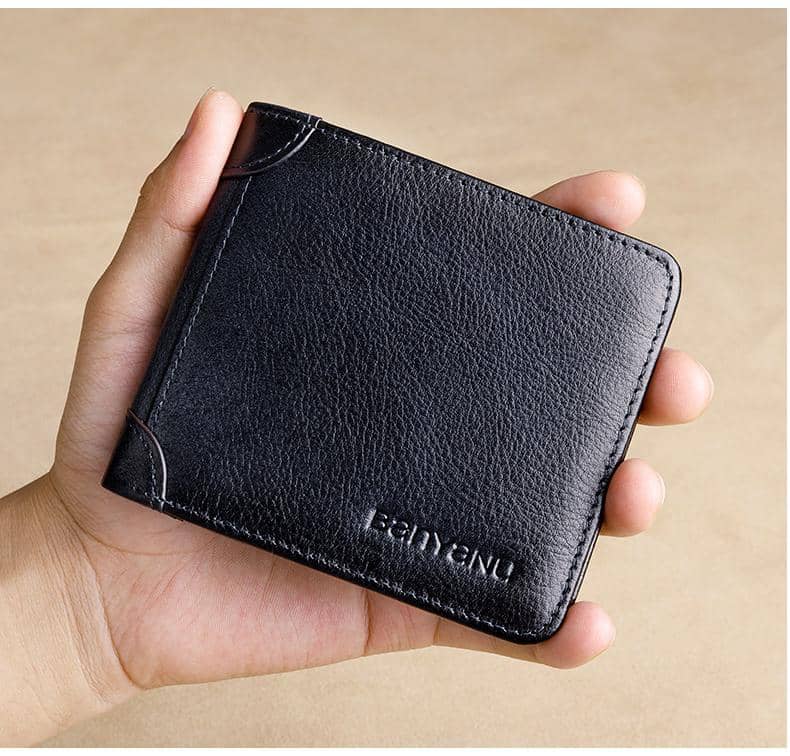 Men’s Horizontal Trifold Leather RFID Wallet - DOROCHEY