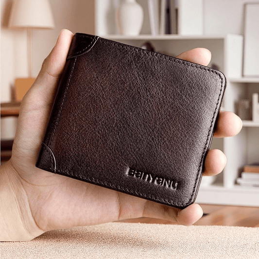 Men’s Horizontal Trifold Leather RFID Wallet - DOROCHEY