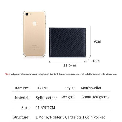 Men’s RFID Carbon Fiber Slim Wallet - DOROCHEY