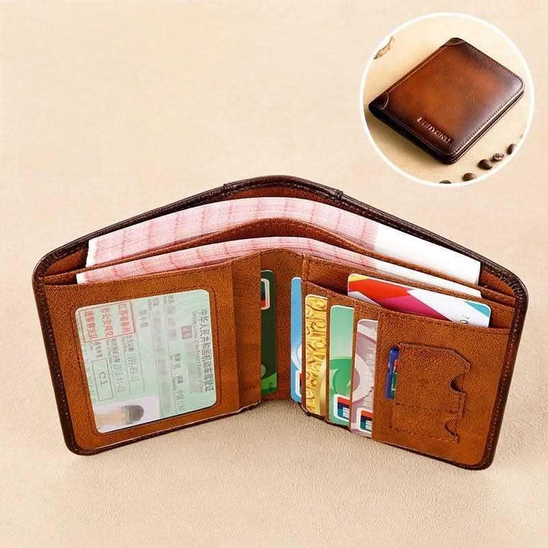Men’s Vertical Bifold Leather RFID Wallet - DOROCHEY