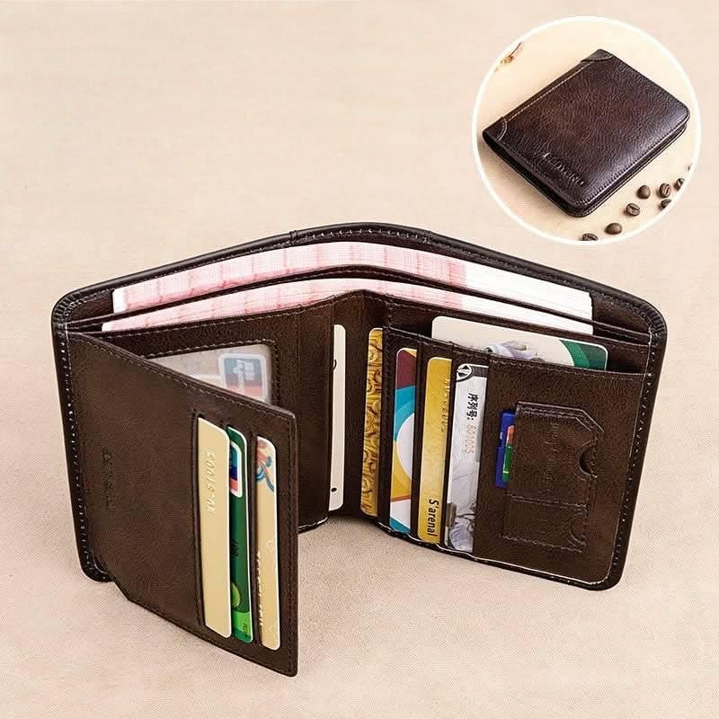 Men’s Vertical Trifold Leather RFID Wallet - DOROCHEY