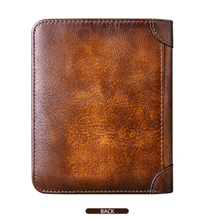 Men’s Vertical Trifold Leather RFID Wallet - DOROCHEY