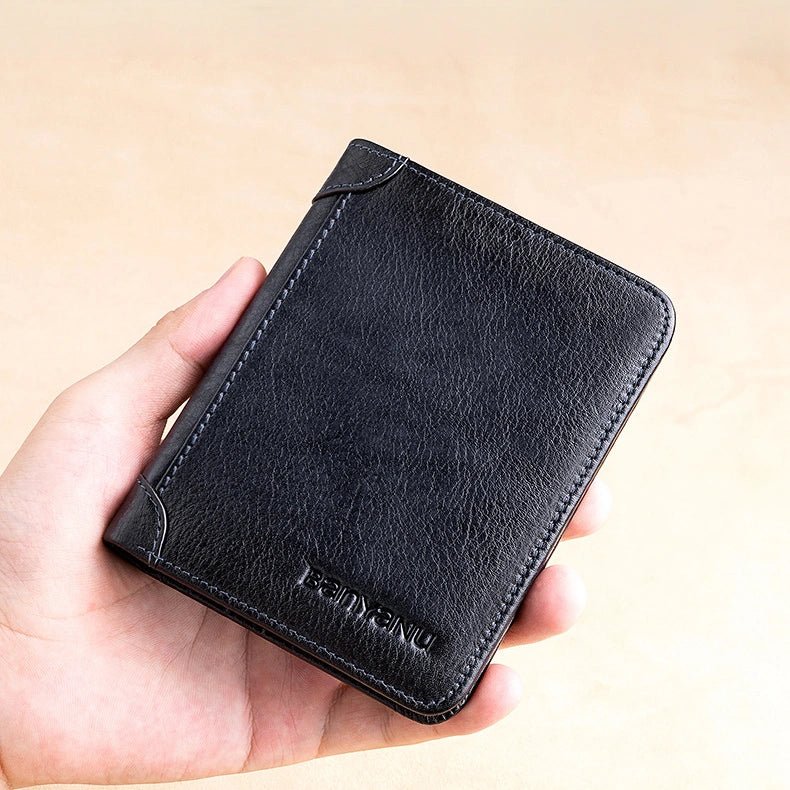 Men’s Vertical Trifold Leather RFID Wallet - DOROCHEY