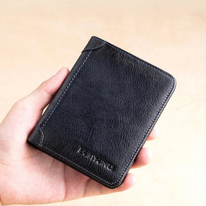 Men’s Vertical Trifold Leather RFID Wallet - DOROCHEY