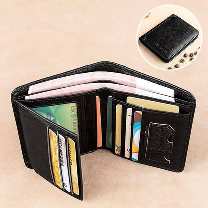 Men’s Vertical Trifold Leather RFID Wallet - DOROCHEY