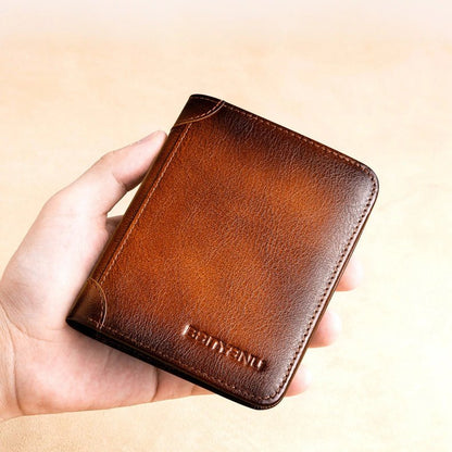 Men’s Vertical Trifold Leather RFID Wallet - DOROCHEY