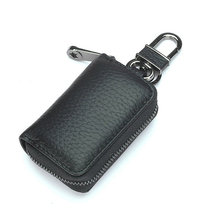 Mini Leather Car Key Holder with Zipper - DOROCHEY