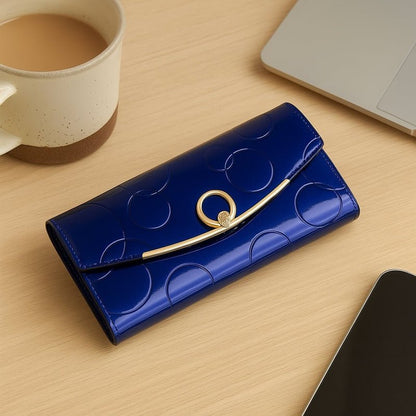 Elegant Long Leather Wallet for Women
