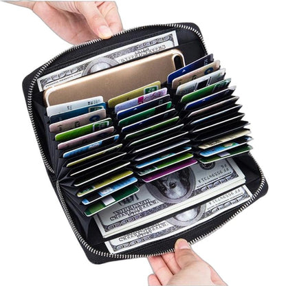 RFID Leather Accordion Long Wallet - DOROCHEY