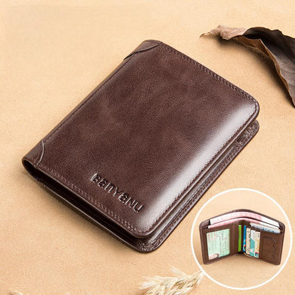 RFID Leather Bifold Wallet for Men - DOROCHEY