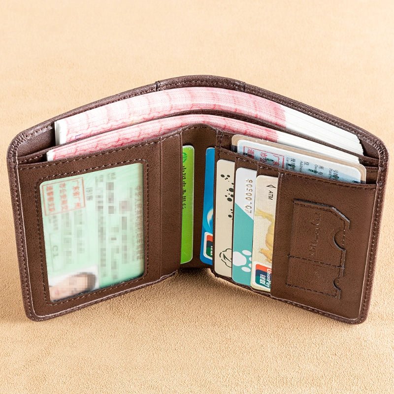 RFID Leather Bifold Wallet for Men - DOROCHEY