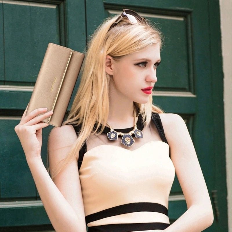 RFID Leather Clutch Wallet for Women - DOROCHEY