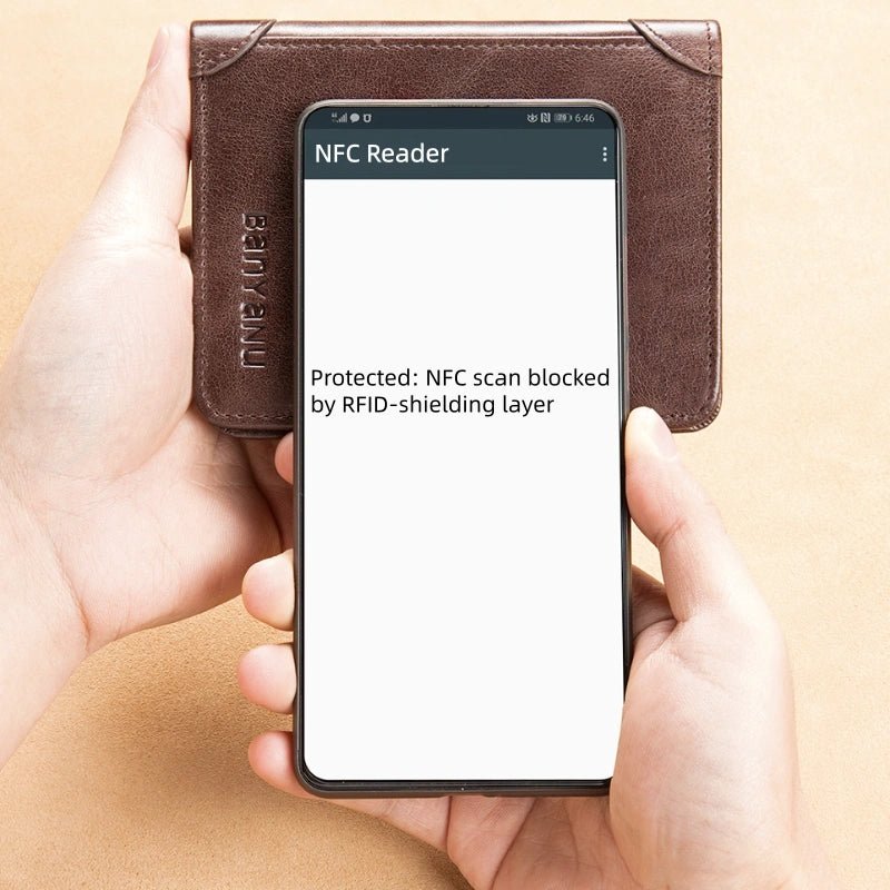 RFID Leather Trifold Wallet for Men - DOROCHEY