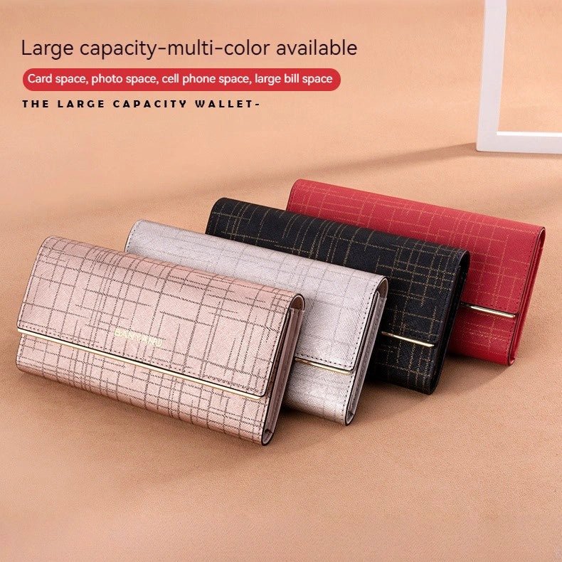 RFID Leather Trifold Wallet for Women - DOROCHEY