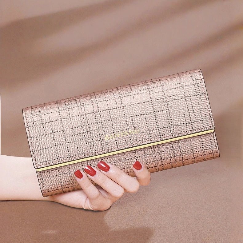 RFID Leather Trifold Wallet for Women - DOROCHEY