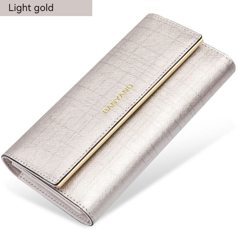 RFID Leather Trifold Wallet for Women - DOROCHEY
