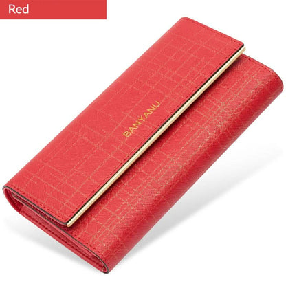 RFID Leather Trifold Wallet for Women - DOROCHEY