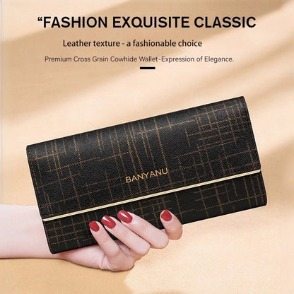 RFID Leather Trifold Wallet for Women - DOROCHEY